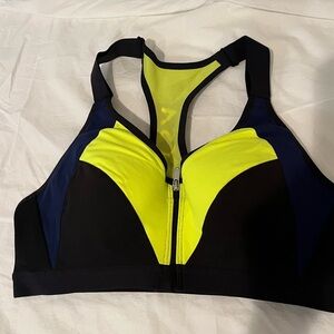 VSX Black and Neon Yellow Sports Bra
